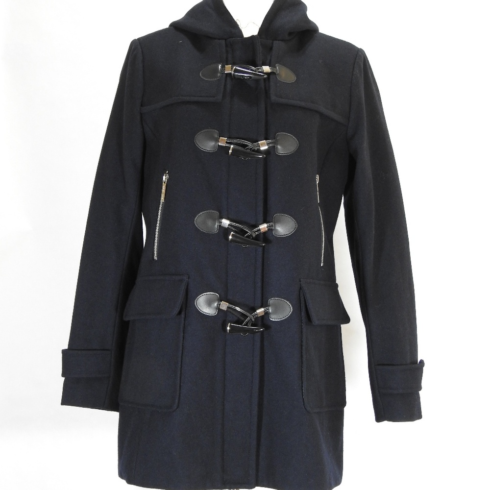 MICHAEL Michael Kors Navy Blue Hooded Coat in Wome